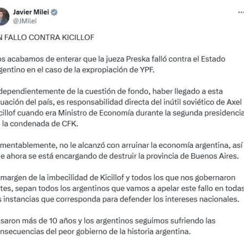 Justicia de EE.UU. ordena a Argentina renunciar a su 51% de la petrolera YPF