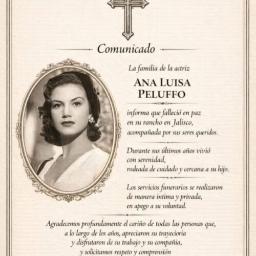 Falleció Ana Luisa Peluffo, leyenda de la época de oro del cine mexicano