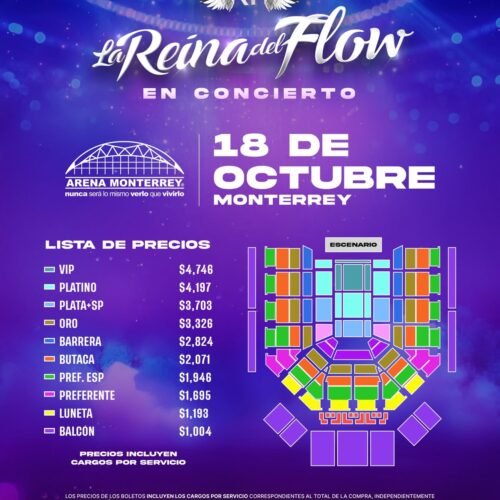 La Reina del Flow llega a Monterrey con un concierto increíble. Conoce todos los detalles