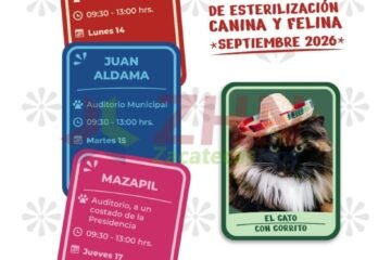 Esterilizará SSZ mascotas en los municipios de Pinos, Juan Aldama y Mazapil