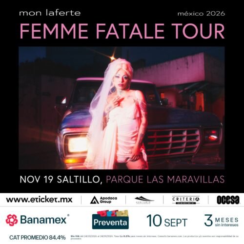 Mon Laferte llega a Saltillo con su tour “Femme Fatale 2026”. Conoce todos los detalles